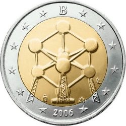 По колу зовнішнього кільця розташовані 12 зірок, в його верхній частині є позначення держава-емітента (літера «B»), знизу вказаний рік емісії монети «2006»